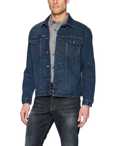 Wrangler Western Style Unlined Denim Jacket - Blu