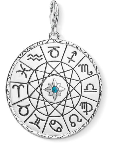 Thomas Sabo Charm Pendentif Médaille Signe Astrologique Argent Argent Sterling 925 Y0037-878-21 - Métallisé
