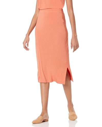 Amazon Essentials Pull-on Knit Midi Skirt - Pink