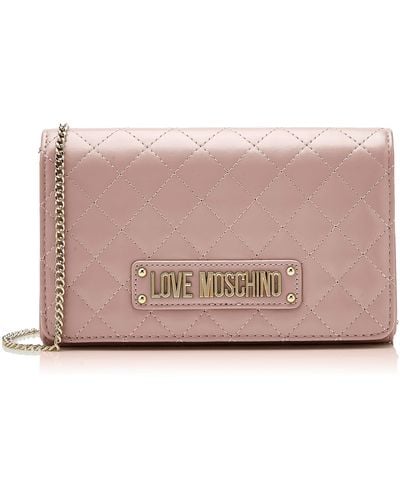 Love Moschino Quilted Nappa Pu Day Clutch Bag - Pink