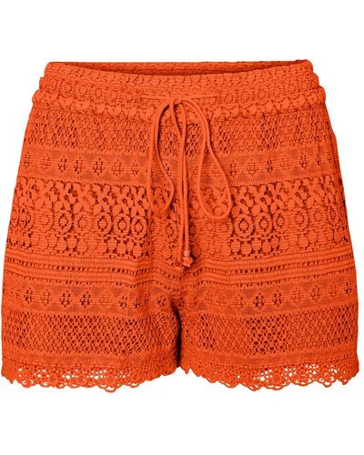 Vero Moda Vmhoney Lace Shorts Wvn - Orange