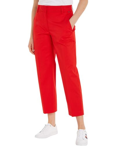 Tommy Hilfiger Slim Straight Co Chino Voor - Rood