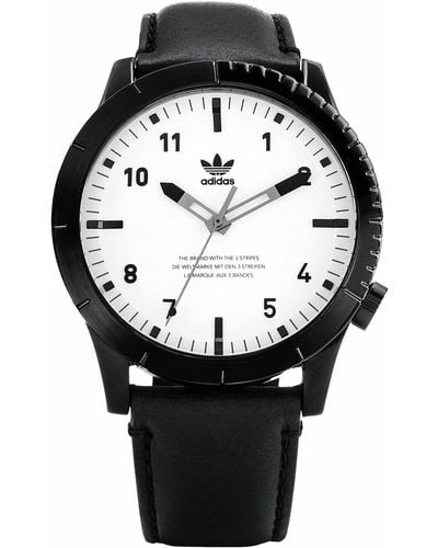 adidas Watches Cypher_lx1. 's Premium Horween Leather Strap Watch - Black