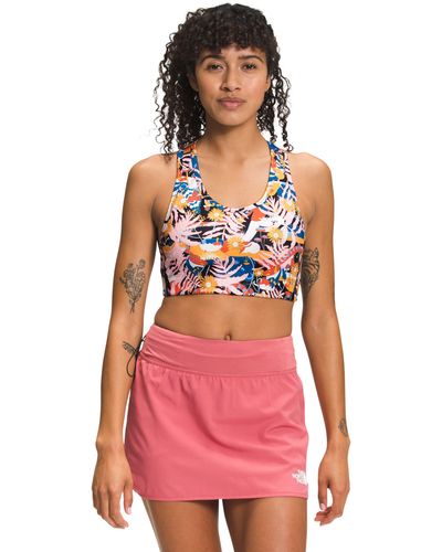 The North Face Printed Midline Bra Tnf Black International Collection Print 2xl - Pink