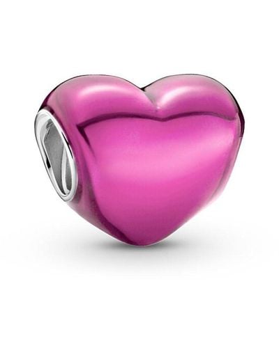 PANDORA Metallic Pink Heart Charm 799291c03 - Purple