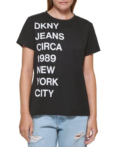 DKNY Essential Soft Short Sleeve Top - Black