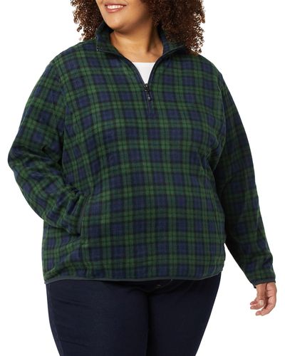 Amazon Essentials Classic-fit Long-sleeve Quarter-zip Polar Fleece Pullover Jacket - Green