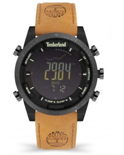 Timberland Digital Quarz Uhr mit Leder Armband TDWGD2104703 - Schwarz
