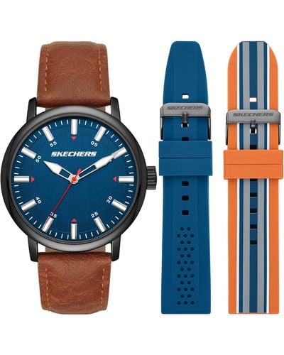 Skechers Quartz Watch with Polyurethane Strap - Blu