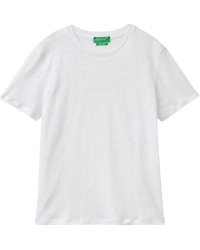 Benetton 3kgqd106u T-Shirt - Weiß