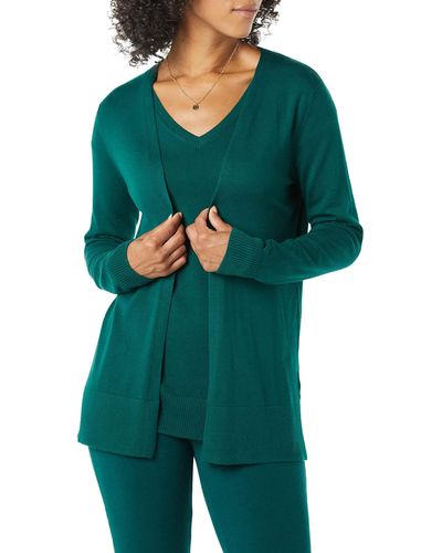 Amazon Essentials Lightweight Open-Front Cardigan Sweater Maglia - Verde