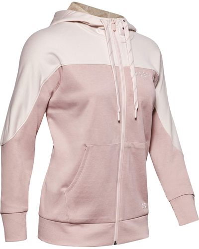 Under Armour Recover Knit Volledige Zip Warm-up Top - Roze