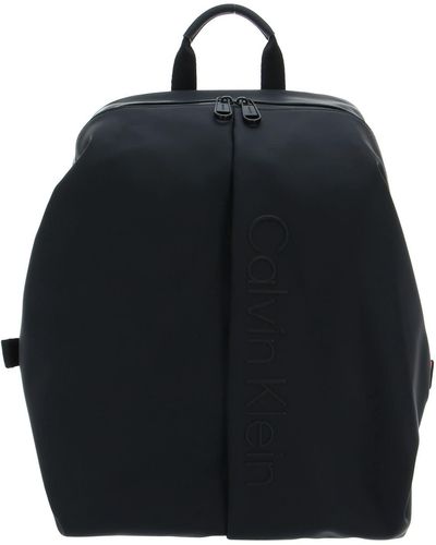 Calvin Klein Rubberized Clip Side Backpack CK Black - Noir