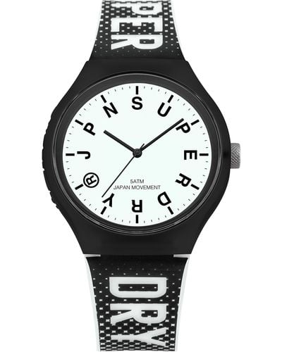 Superdry Analoog Quartz Horloge Met Siliconen Band Syg224b - Zwart