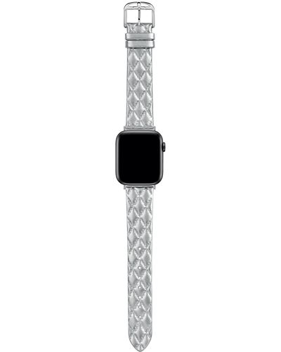 Ted Baker Silver Quilted Leather Strap For Apple Watch® - White