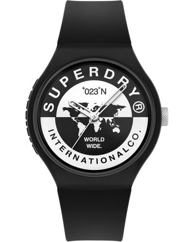 Superdry Analoger Quarz Uhr mit Silicone Armband SYG279B - Schwarz