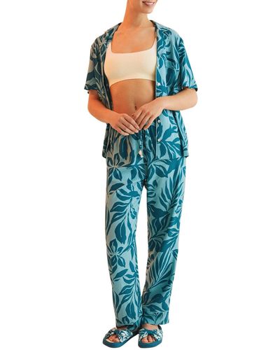 Women'secret Pijama Camisero Largo Estampado Azul Juego