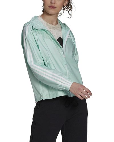 adidas S Basic 3-stripes Wind Jacket Clear Mint Small - Green