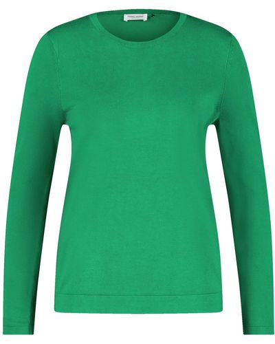 Gerry Weber Softer Pullover aus Feinstrick Langarm unifarben Vibrant Green 38 - Grün