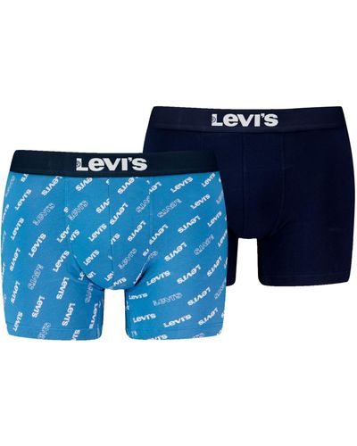 Levi's Logo All-over Print Organic Cotton Boxer Briefs - Blue