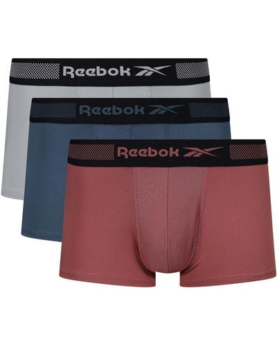 Reebok Calzoncillos De Hombre En Rosa/Azul/Gris Boxershorts Klassisch - Mehrfarbig