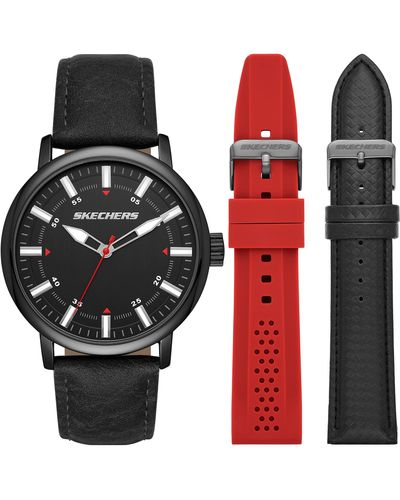 Skechers Quartz Watch With Polyurethane Strap - Multicolour
