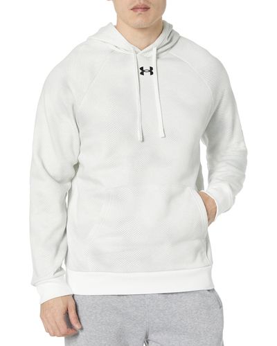 Under Armour Mens Rival Fleece Printed Hoodie, - White