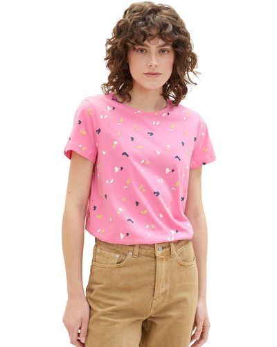 Tom Tailor Sommer T-Shirt aus Baumwolle - Pink