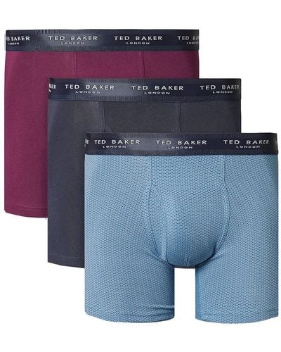 Ted Baker 3-pack Cotton Fashion Boxer Briefs - Blue