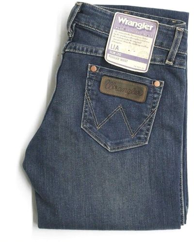 Wrangler Pantalone Jeans Donna Lia W258NE200 Cotone 200 Original PE Taglia US 27/34 Colore Blu