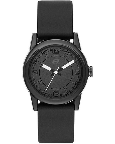 Skechers Rosencrans 30 Mm Kwart Analoog Horloge Met Siliconenriem En Plastic Kast - Zwart