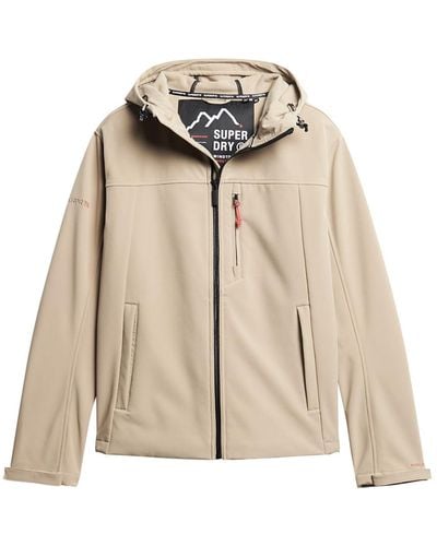Superdry Hooded Soft Shell Jacket - Natural