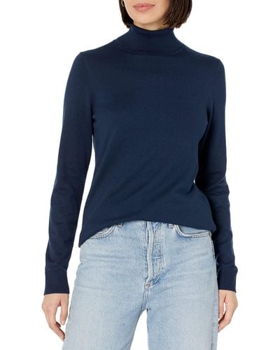 Amazon Essentials Leichter Pullover mit Stehkragen - Blau