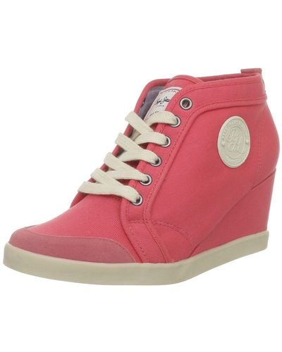 Pepe Jeans Tacones de cuña Russel para Mujer - Rojo