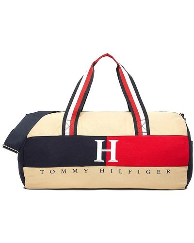 Tommy Hilfiger Sac I Weekender I Sac de sport I Sac de voyage I Duffle Bag I Tissu softshell I 50 x 25 x 20 cm I Beige 9878 - Neutre