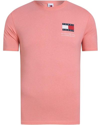Tommy Hilfiger TJM Slim Essential Flag Tee EXT Dm0dm18263 S/S T-Shirt - Pink