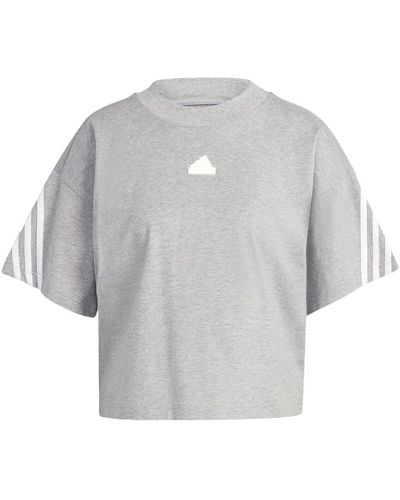 adidas Future Icon Three Stripes T-shirt - Gray