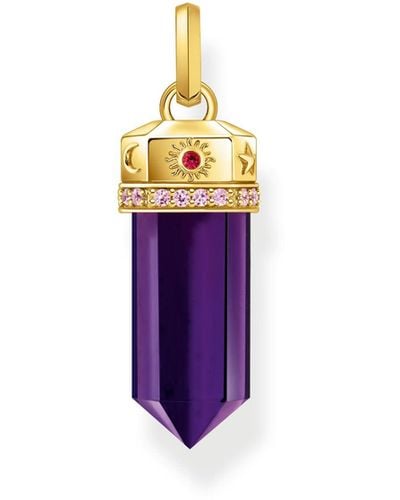 Thomas Sabo Yellow-gold Plated Pendant With Imitation Amethyst 18k Yellow Gold Plating - Purple