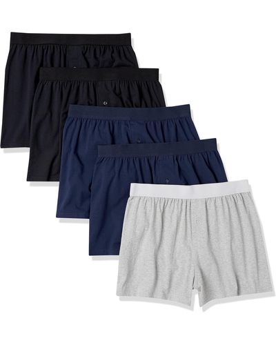 Amazon Essentials Cotton Jersey Boxer Short - Blue
