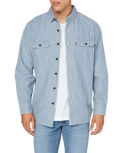 Levi's Classic Worker Standard Camisa Hombre Hickory Stripe Rinse - Azul