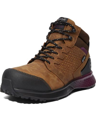 Timberland Reaxion Mid Composite Safety Toe Waterproof Industrial Hiker Work Boot - Brown