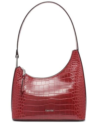 Calvin Klein Umhängetasche mit Reißverschluss Holly Top Zip Schultertasche - Rot