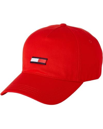 Tommy Hilfiger Cappello Donna Baseball TJW Flag Cap con Logo - Rosso
