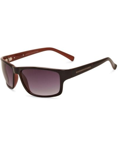 French Connection Fcu591 Rectangle Sunglasses Black/brown One Size