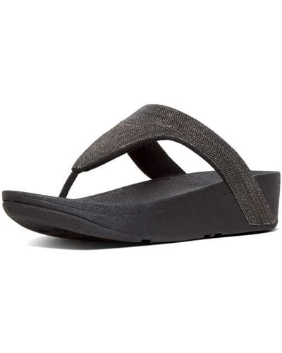 Fitflop Lottie Shimmermesh' Open Toe Sandals - Black