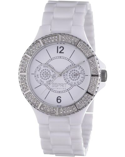 Esprit Armbanduhr Chronograph Plastik EL101332F05 - Weiß