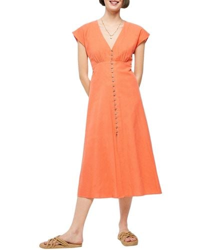 Springfield Midi-jurk Met Knopen - Oranje