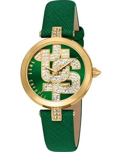 Just Cavalli Maiuscola Green Dial Watch
