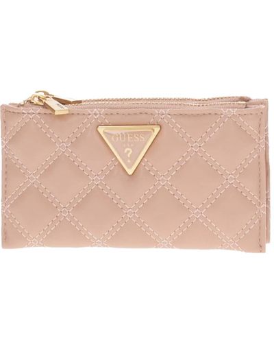 Guess Giully SLG Double Zip Coin Purse Beige - Nero