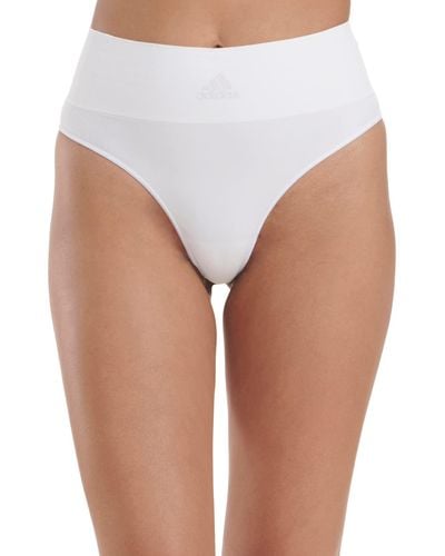adidas Smicro-stretch Seamless Thong Panties - White
